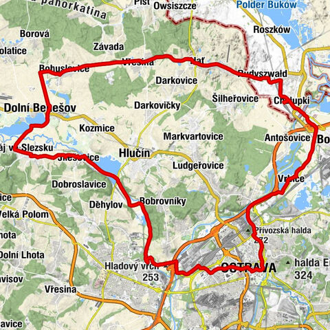 Chałupki - Hladový vrch - sv. Valentin - sv. Trojice