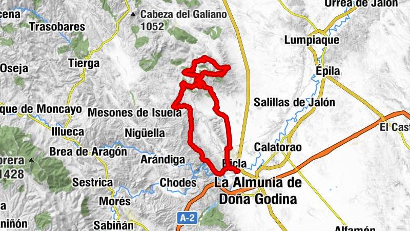 Ricla-La Almunia - Ricla - El Cabijordo - Santuario de Rodanas