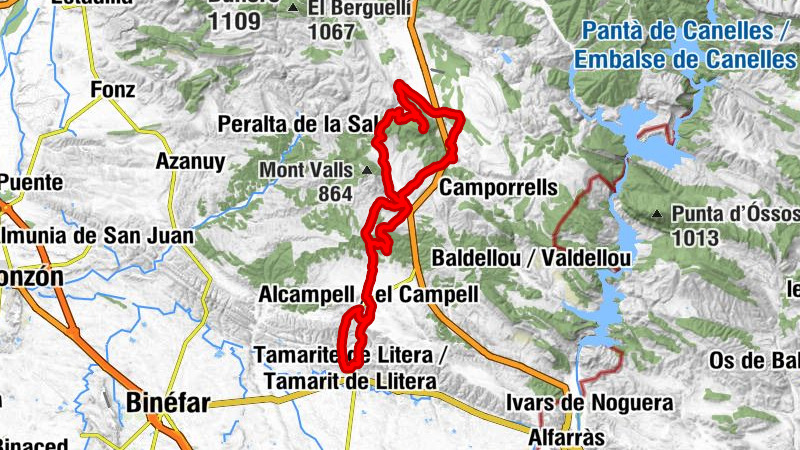 Alcampell / el Campell - Collado de Saganta - Sant Quilis - Tamarite de Litera / Tamarit de Llitera