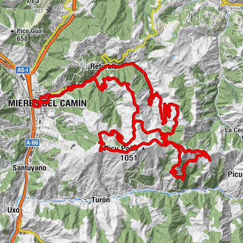 Mieres-Vasco - Ilesia San Xuan - Ermita de San Justo - Canto la Fayona