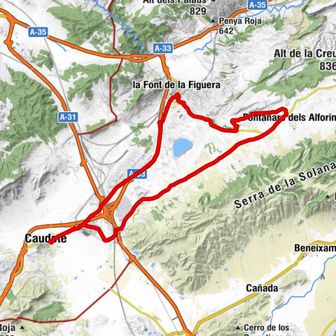 Caudete - El Cruce - la Font de la Figuera - El Cabezo