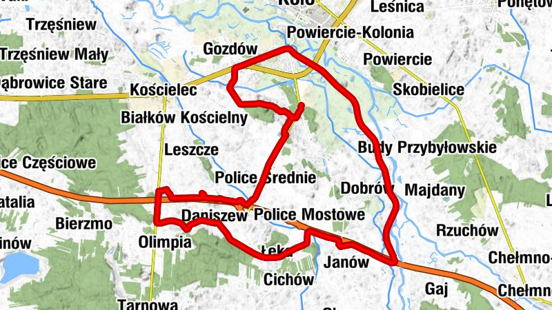 Piaseczno - Brejk - Koło - Kaplica w Łęce
