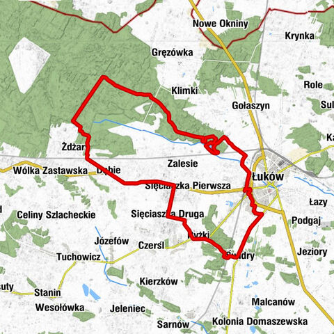 Łuków Łapiguz - Łuków - Wiatraki - Zajazd Zimna Woda