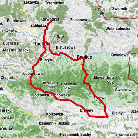 Dół - Tuchów - Wielka Góra - Kościół św.Gerarda Majella w Lubaszowej