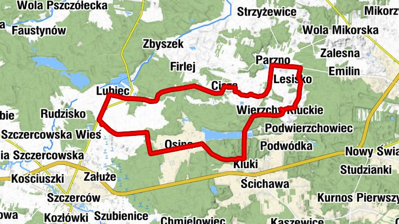 Wierzchy Kluckie - Wierzchy Strzyżewskie - Wierzchy Parzeńskie - Kościół Najświętszej Maryi Panny Królowej Polski