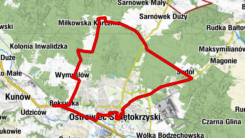 Boksycka - Serwitut Sławęcki - Ostrowiec Świętokrzyski - Wymysłów
