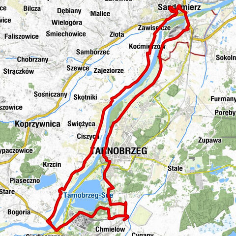 Tarnobrzeg - Wzgórze Miejskie - Wzgórze Świętojakubskie - Wzgórze Świętopawelskie