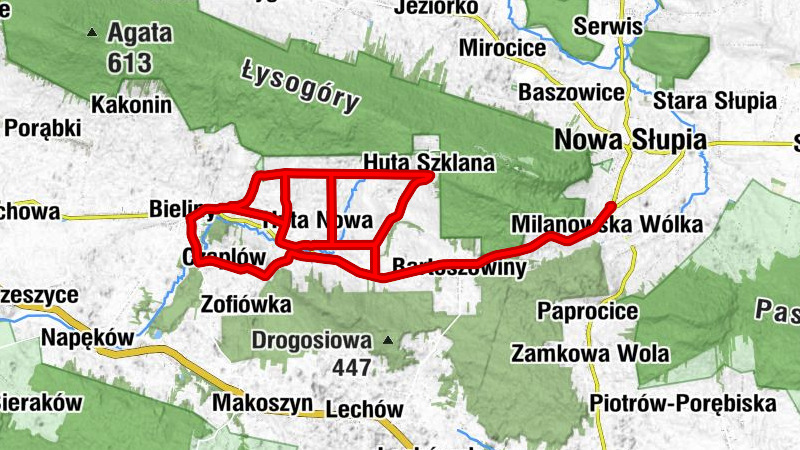 Milanowska Wólka - Trzcianka - Bartoszowiny - Kaplica pw. Matki Bożej Fatimskiej w Hucie Nowej
