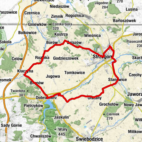 Strzegom - Kościół filialny św. Jadwigi w Szymanowie - Kościół pw. Św. Stanisława biskupa i męczennika - Kościół Najświętszego Zbawiciela Świata i Matki Boskiej Szkaplerznej z Góry Karmel
