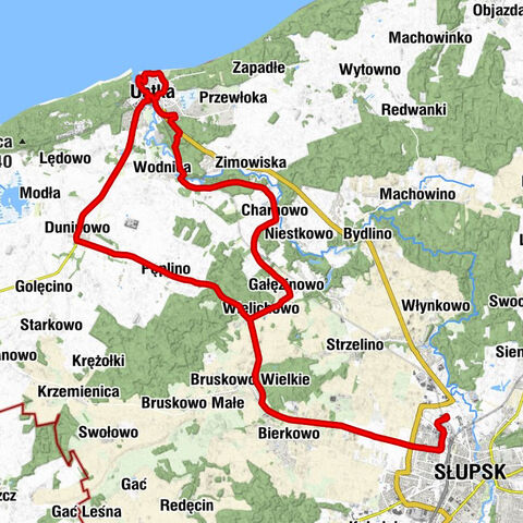 Słupsk - Ustka - Kościół pw. Znalezienia Krzyża Świętego - Punkt dojazdowy