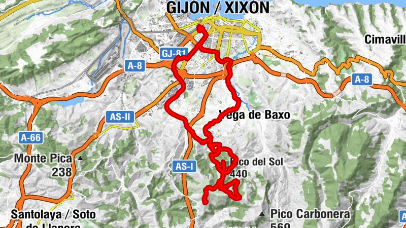 Gijón / Xixón - Iglesia de San Vicente de Paúl - Pico del Sol - Iglesia de San Martin de Huerces