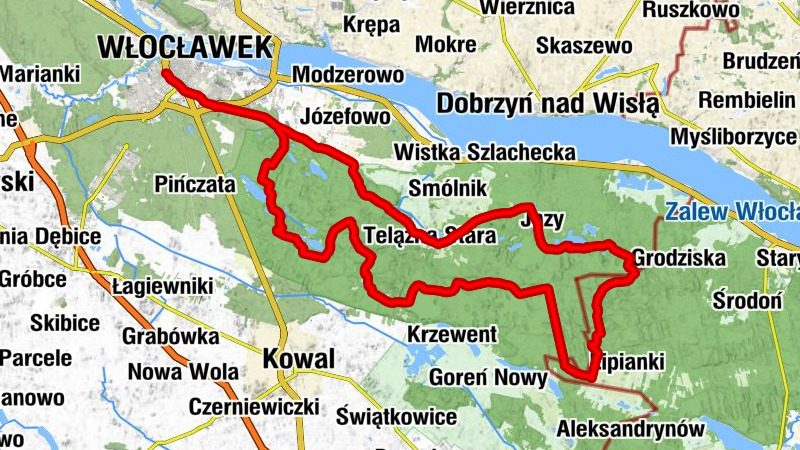 Włocławek - Telążna Stara - Góra Piekielna