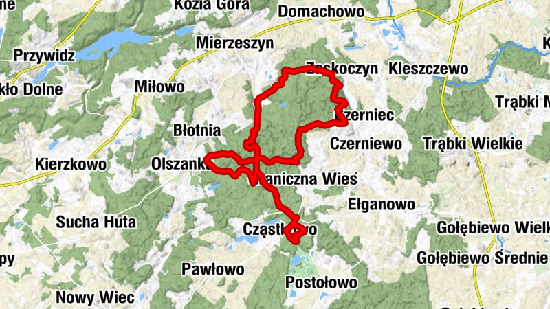 Cząstkowo - Wojanowo-Leśniczówka - Zaskoczyn