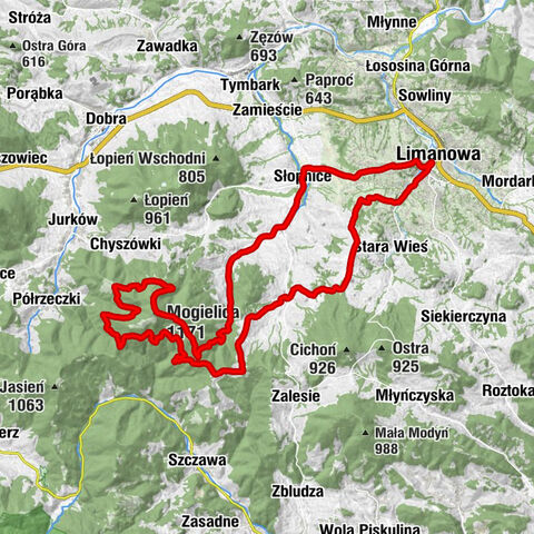 Limanowa - Mogielica - Przehyba - Kościół św. Andrzeja Apostoła w Słopnicach