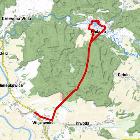 Wiązownica - Leśna Polana - Ośrodek Wypoczynkowy Arkadia - Kościół pw. Świętej Anny