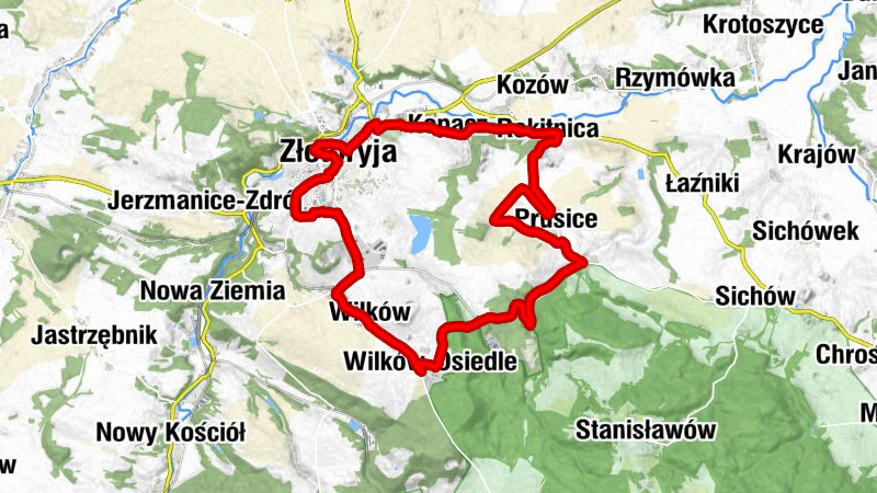 Wilków-Osiedle - Kościół Narodzenia Najświętszej Marii Panny - Góra Zamkowa - Góra Mikołajska