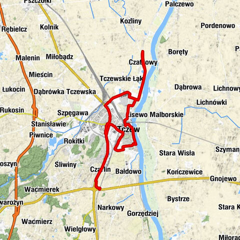 Czarlin-Dworzec - Czarlin - Zajazd Słoneczny - Tczew