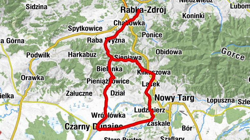 Rabka-Zdrój - Kościół pw. Matki Bożej Różańcowej - Przełęcz Pieniążkowicka - Bazylika Wniebowzięcia Najświętszej Maryi Panny