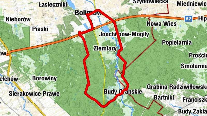 Bolimów - Wólka Łasiecka - Budy Grabskie - Grabie