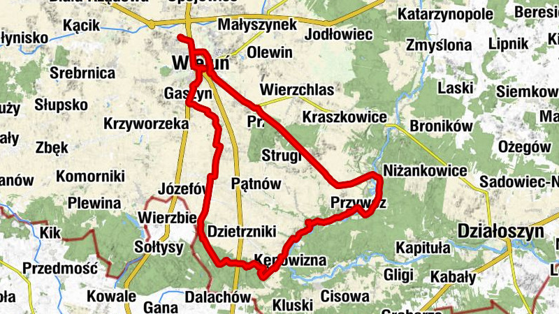 Wieluń Dąbrowa - Kościół Ewangelicko-Augsburski - Kościół pw. Świętego Józefa Oblubieńca Najświętszej Maryi Panny - Kościół pw. Świętego Wojciecha