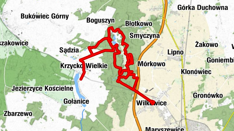 Krzycko Wielkie - Mórkowski Jar - Wilkowice