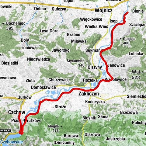 Czchów - Kaplica pw. Najświętszego Serca Pana Jezusa - Zakliczyn - Kaplica pw. Matki Boskiej Częstochowskiej w Dąbrówce Szczepanowskiej
