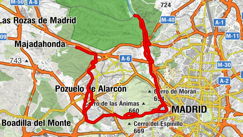 Las Rozas de Madrid - Parroquia Nuestra Señora del Carmen (El Plantío) - Cerro de la Sartén - Majadahonda