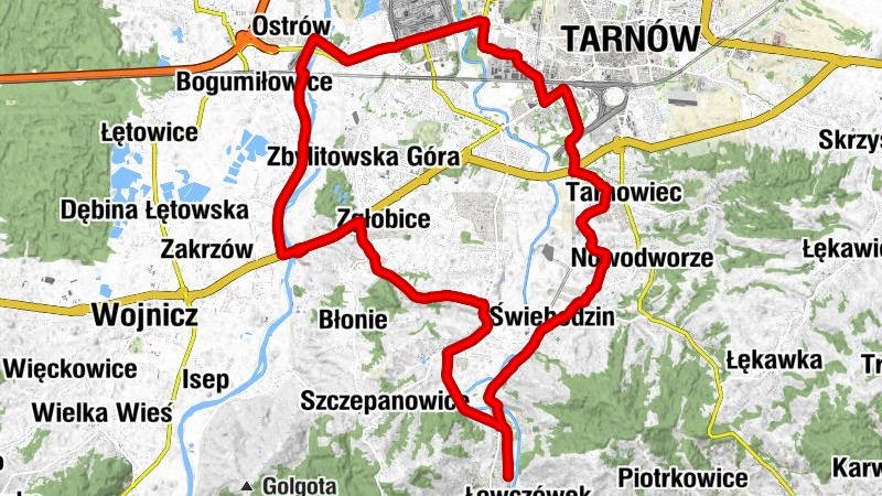 Łowczówek Pleśna - Ostrębie - Tarnów - Pleśna