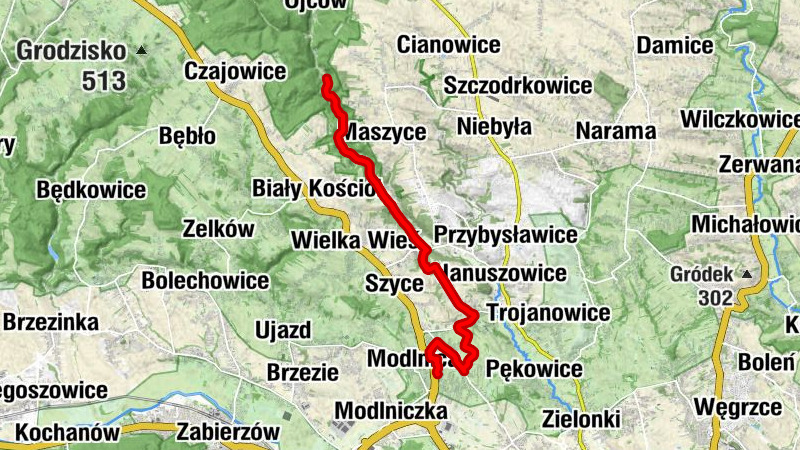 Modlnica - Trojadyn - Giebułtów - Kościół pw. Świętego Idziego