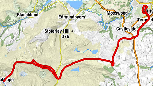 Rookhope - Waskerley - Consett - Blackhill