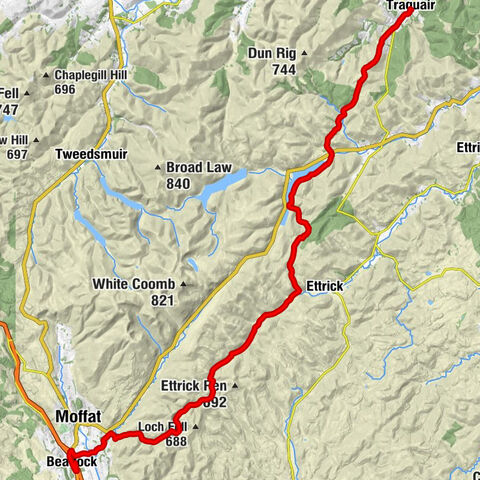 Beattock - Over Phawhope - Potburn - Traquair