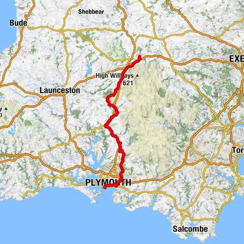 Brittany Ferries, Plymouth - Longtimber Tor - St Petroc's Church - Okehampton Baptist Chapel