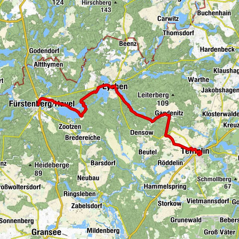 Fürstenberg (Havel) - Eichberg - Peter- und Paul-Kirche zu Gandenitz - Templin