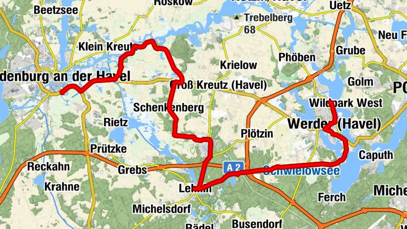 Werder (Havel) - Dorfkirche Bliesendorf - Telegraphenberg - Brandenburg Hauptbahnhof