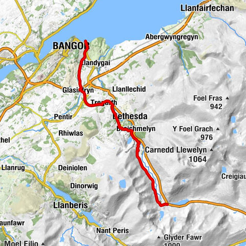 Abercegin - Bangor - Shiloh - Rhaeadr y Benglog