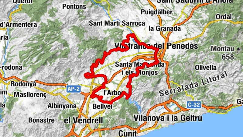 Vilafranca del Penedès - Sant Esteve de les Masuques - Sant Francesc - Molí d'en Rovira