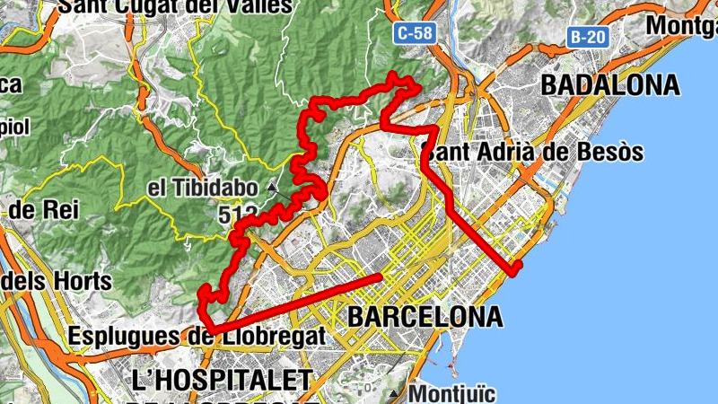 Diagonal - Turó del Maltall de Magarola - Turó del Trac - Poblenou