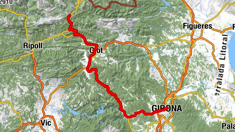 Girona - Sant Sebastià - Sant Miquel de Pineda - Camprodon