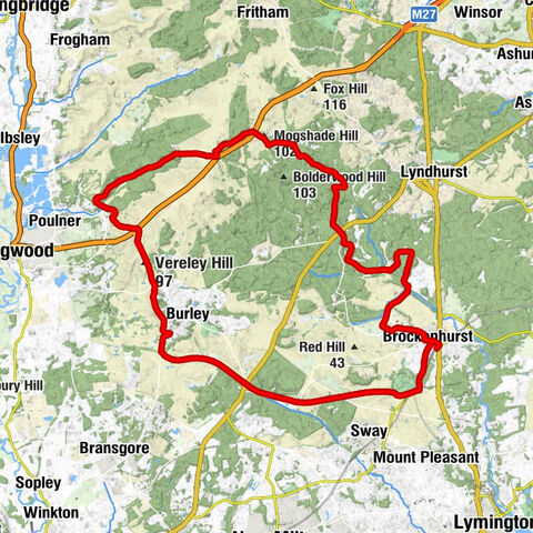 Brockenhurst - Castle Hill - Vereley Hill - Mogshade Hill
