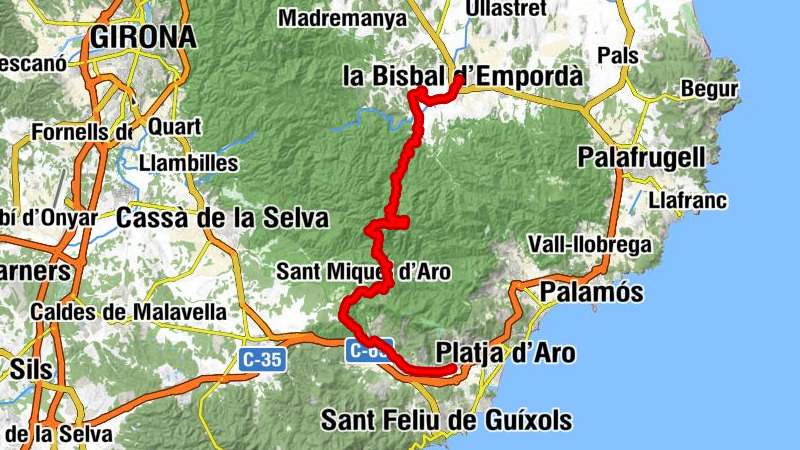 Castell d'Aro - Puig d'Aiguabona - Puig de la Gavarra - la Bisbal d'Empordà