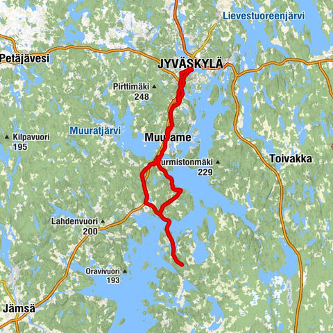 Jyväskylä - Valkola - Muurame - Muuramen pappila