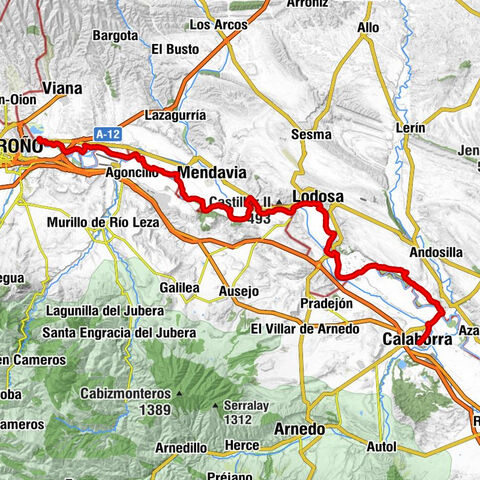 Logroño - Lodosa - Ermita de la Santa Cruz - Calahorra