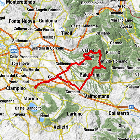 Frascati - Santa Maria di Capo Croce - Colle Scansasacchi - Monte Guadagnolo
