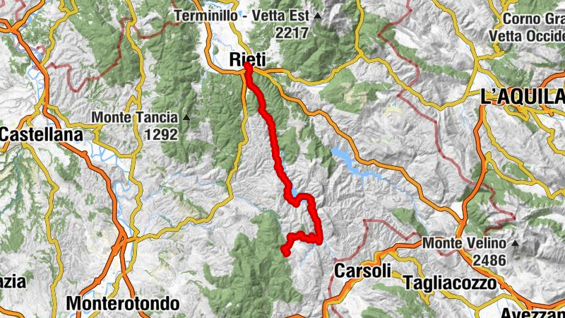 Rieti - Posticciola - Colle di Tora - Santa Maria dei Raccomandati