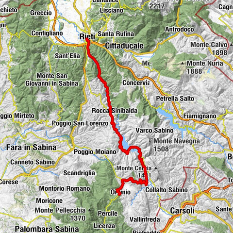 Rieti - Posticciola - Colle di Tora - Santa Maria dei Raccomandati