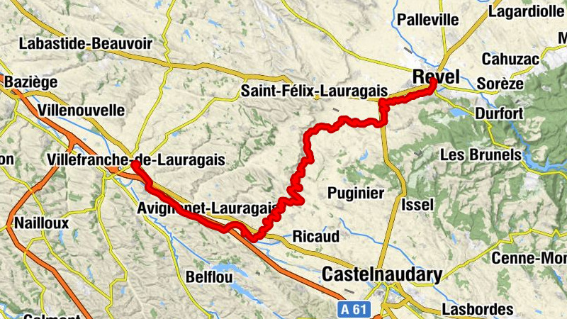 Villefranche-de-Lauragais - Peniche Surcouf - Seuil de Naurouze - Partage des Eaux - Revel