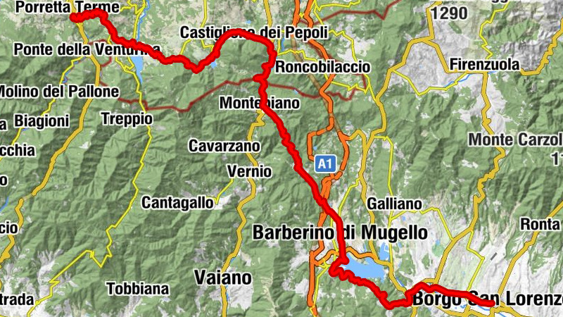 Porretta Terme - Santa Rita al Brasimone - Barberino di Mugello - ConVivio