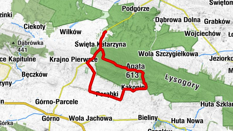 Wzorki - Łysica - Agata - Przełęcz Kakonińska