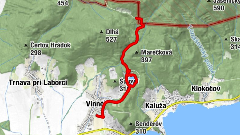 Vinné - Vinianska chalupa - Džazero - Pod pomníkom