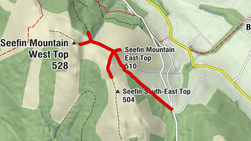 Glenosheen - Seefin Mountain East Top - Seefin Mountain West Top - Glenanaire East